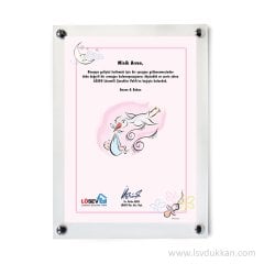 A4 Çerçeveli Yaşam Sertifikaları – Hoş geldin Bebek – Kız