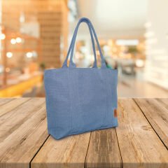 LSV KETEN YAZLIK KOL ÇANTASI Mavi