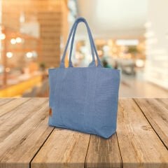 LSV KETEN YAZLIK KOL ÇANTASI Mavi