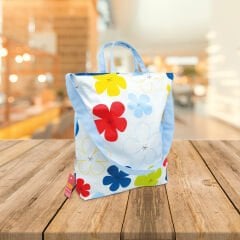 LSV ÇANTA - TORBA MAVİ ÇİÇEKLİ