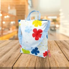 LSV ÇANTA - TORBA MAVİ ÇİÇEKLİ