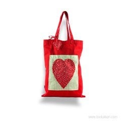 Kalp Desenli Çanta