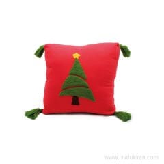 PUNCH ÇAM İŞLEME KIRMIZI YASTIK