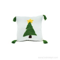 PUNCH ÇAM İŞLEME KREM RENGİ YASTIK