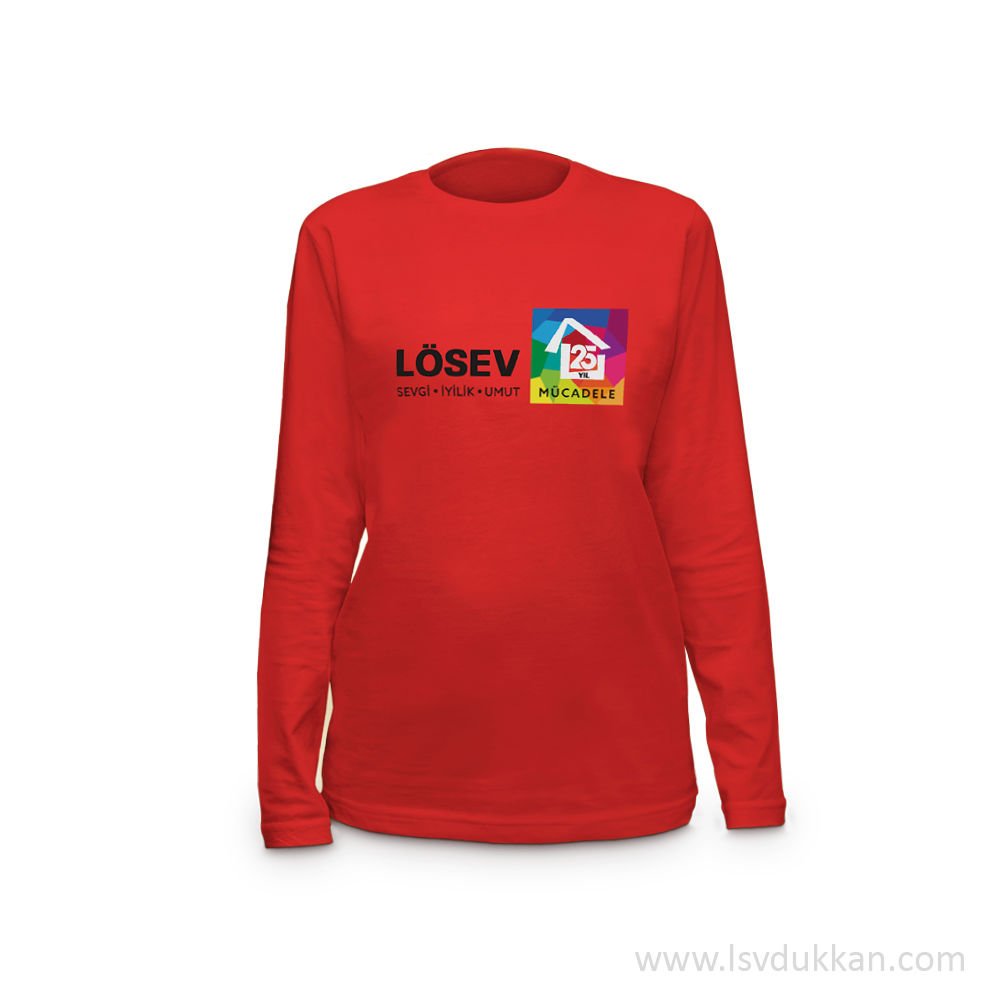 25.YIL UZUN KOL T-SHİRT KIRMIZI
