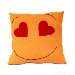 Emoji Yastık Turuncu Kalpgöz