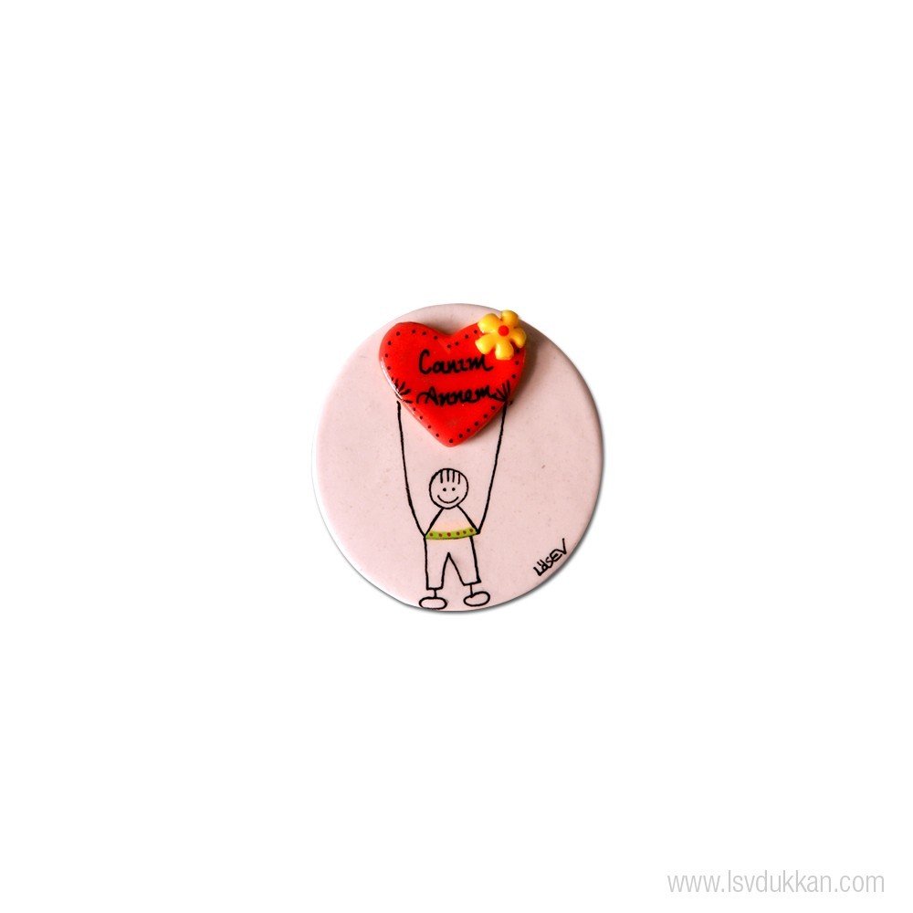 Lsv Canım Annem Kalp Tutan Erkek Rozet