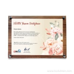Ahşap Canım Annem Çiçek Büyük Sertifika