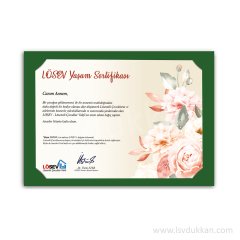 A4 Paspartu Yaşam Sertifikaları  – Canım Annem Çiçek