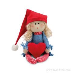 KOT BEBEK KIRMIZI ŞAPKALI KALP TUTAN