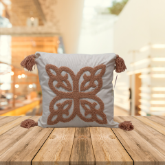 KREM RENGİ PUNCH YASTIK SÜTLÜ KAHVE