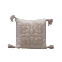 KREM RENGİ PUNCH YASTIK PUDRA İŞLEMELİ