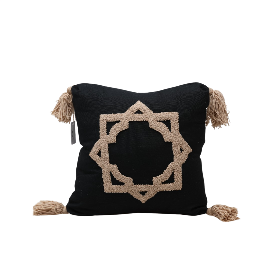 SİYAH PUNCH YASTIK ÇERÇEVE İŞLEMELİ