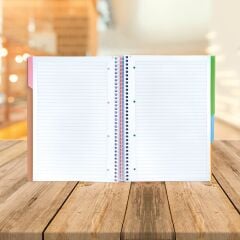A4 Seperatörlü Kahverengi Kapaklı Defter (4+1)