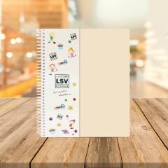 A4 Seperatörlü Krem Kapaklı Defter (4+1)