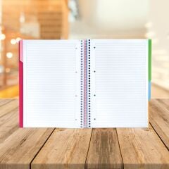 A4 Seperatörlü Bordo Kapaklı Defter (4+1)
