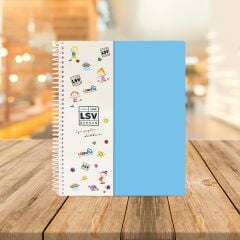 A4 Seperatörlü Açık Mavi Kapaklı Defter (4+1)