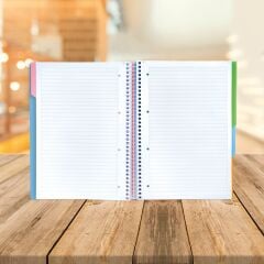 A4 Seperatörlü Açık Mavi Kapaklı Defter (4+1)