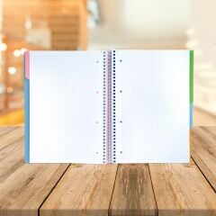 A4 Seperatörlü Açık Mavi Kapaklı Defter (4+1)