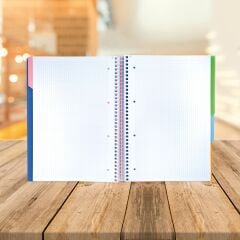 A4 Seperatörlü Açık Yeşil Kapaklı Defter (4+1)