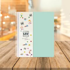 A4 Seperatörlü Açık Yeşil Kapaklı Defter (4+1)