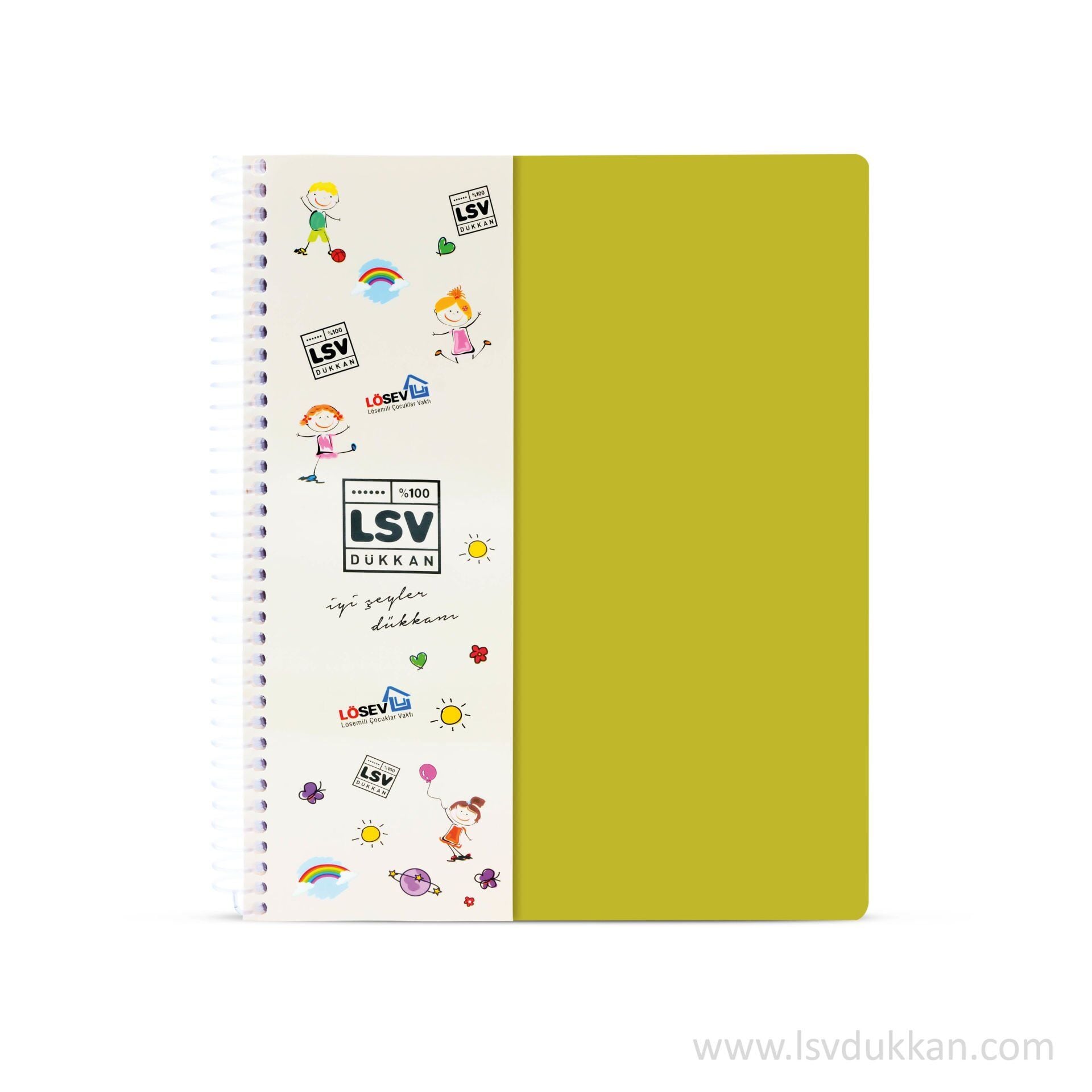 A4 Seperatörlü Koyu Yeşil Kapaklı Defter (4+1)