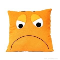 Lsv Emoji Mutsuz Turuncu Yastık