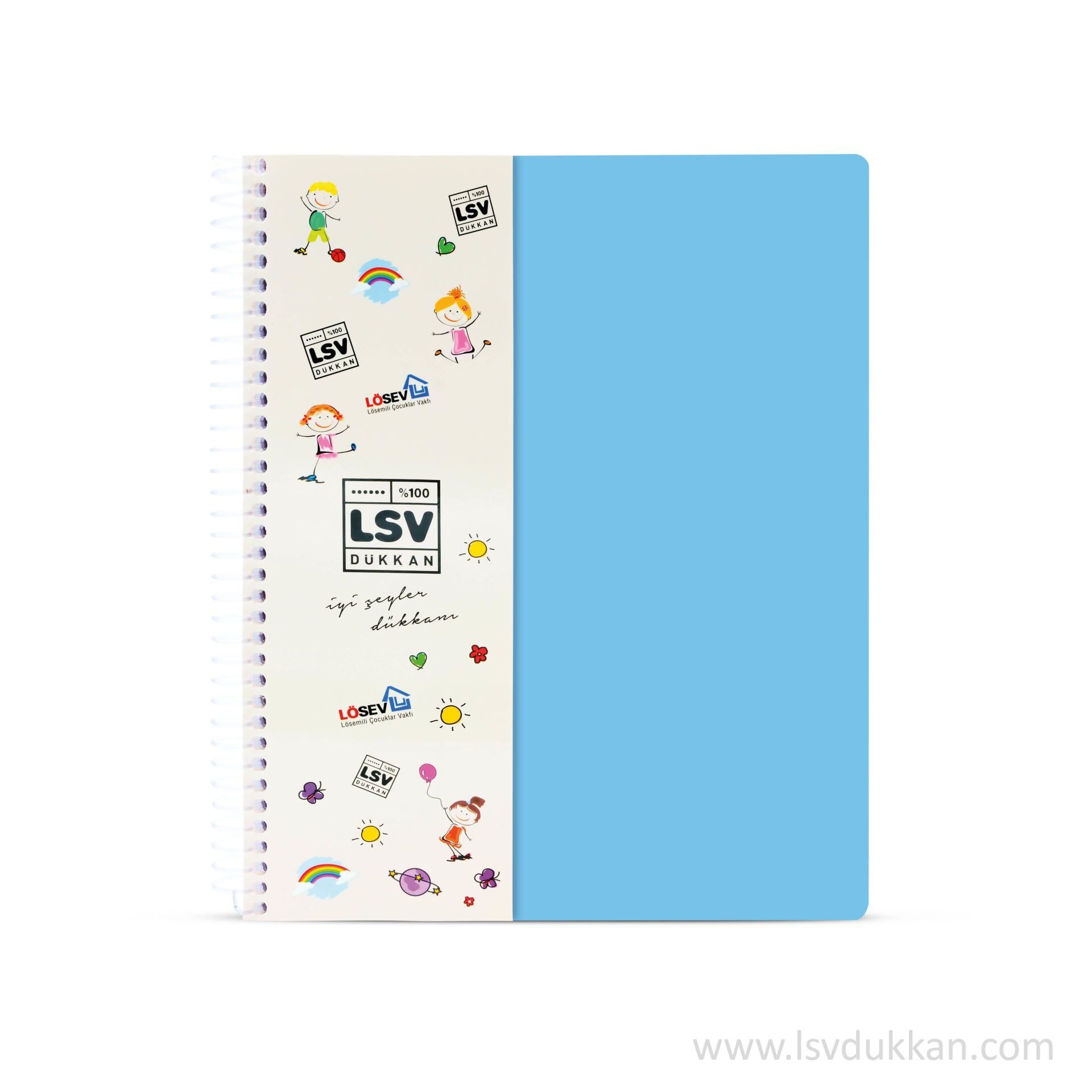 A4 Kareli Açık Mavi Kapaklı Defter