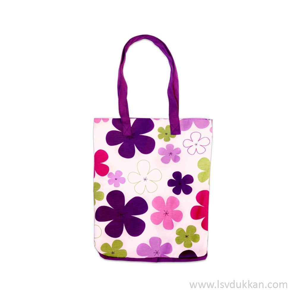 Lsv Mor Çiçekli Torba Çanta