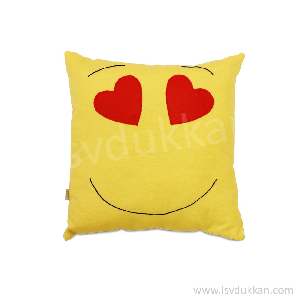Lsv Emoji Kalpgöz Sarı Yastık