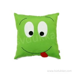 Lsv Emoji Dil Çıkartan Yeşil Yastık