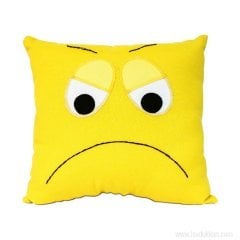 Lsv Emoji Mutsuz Sarı Yastık