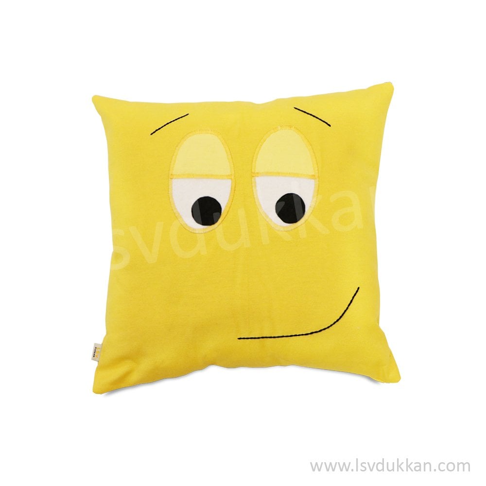 Emoji Bilgeç Sarı Yastık
