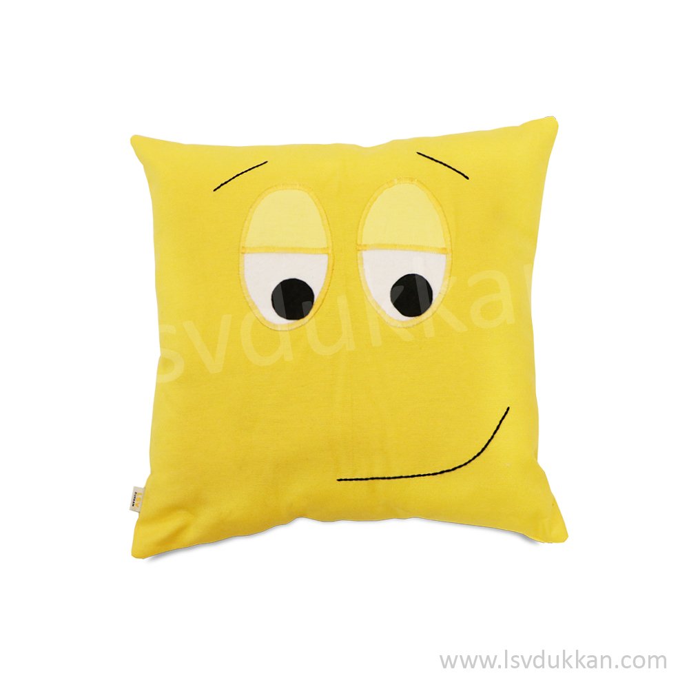 Emoji Bilgeç Sarı Yastık