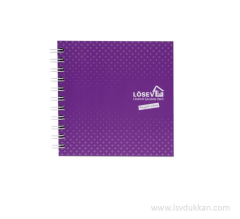 Kare Defter Mor Kapaklı