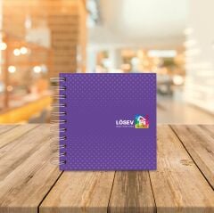 Kare Defter Mor Kapaklı