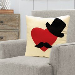 LSV ŞAPKALI KALP  BABALAR GÜNÜ YASTIĞI