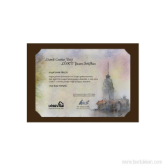 SERTİFİKA -A4 PASPARTU KIZ KULESİ YAŞAM