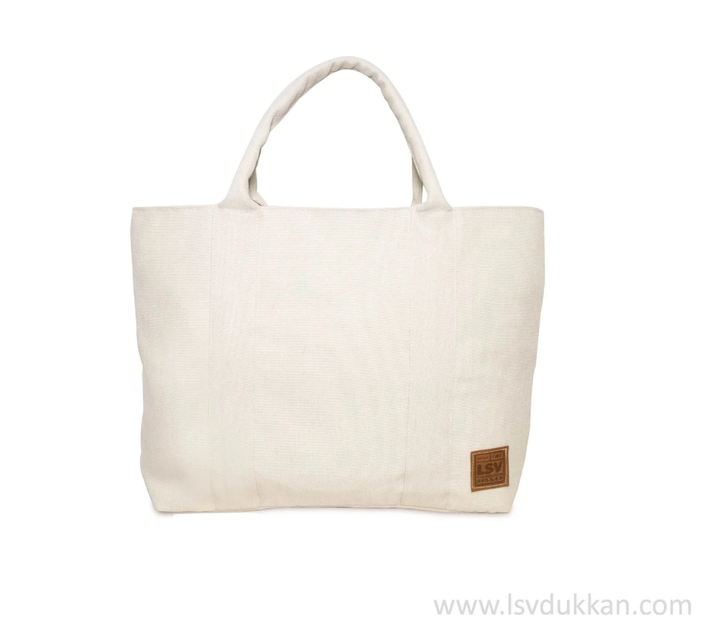 LSV KETEN YAZLIK KOL ÇANTASI Krem