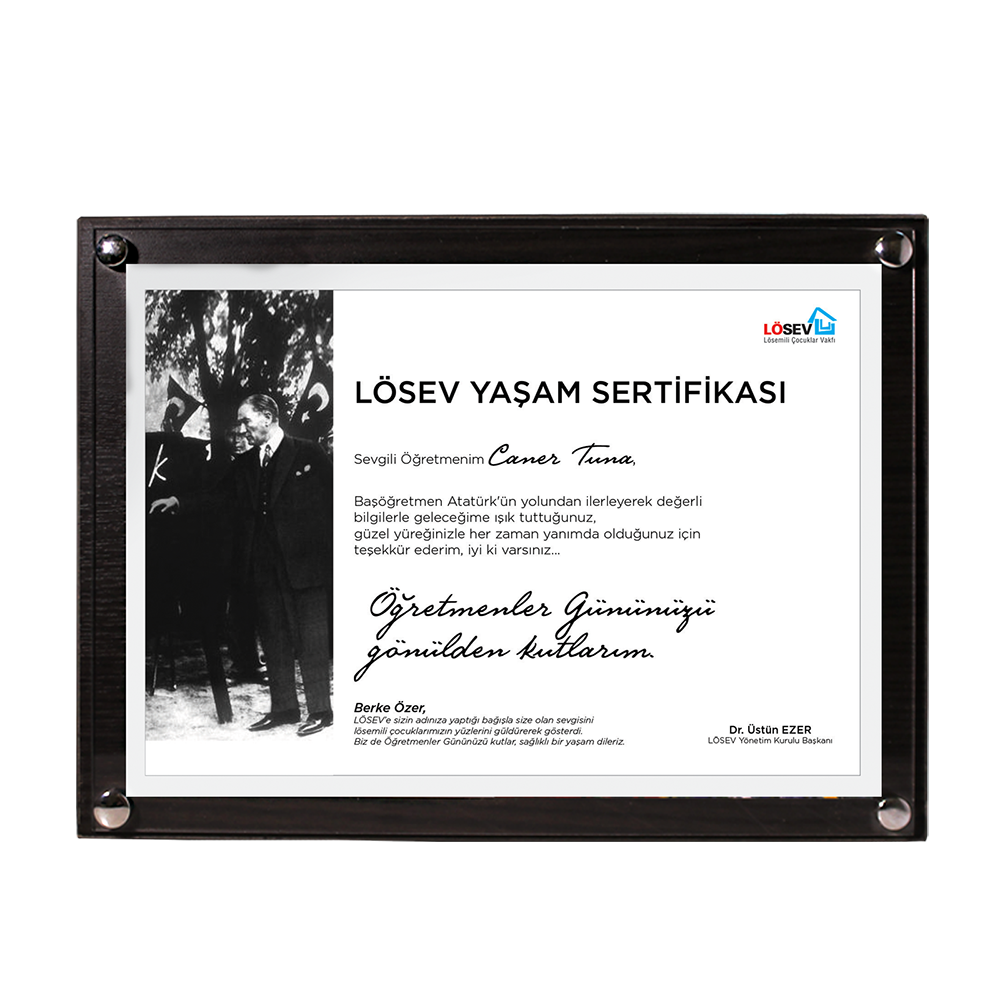 Sevgi Dolu Başöğretmenim Ahşap Küçük