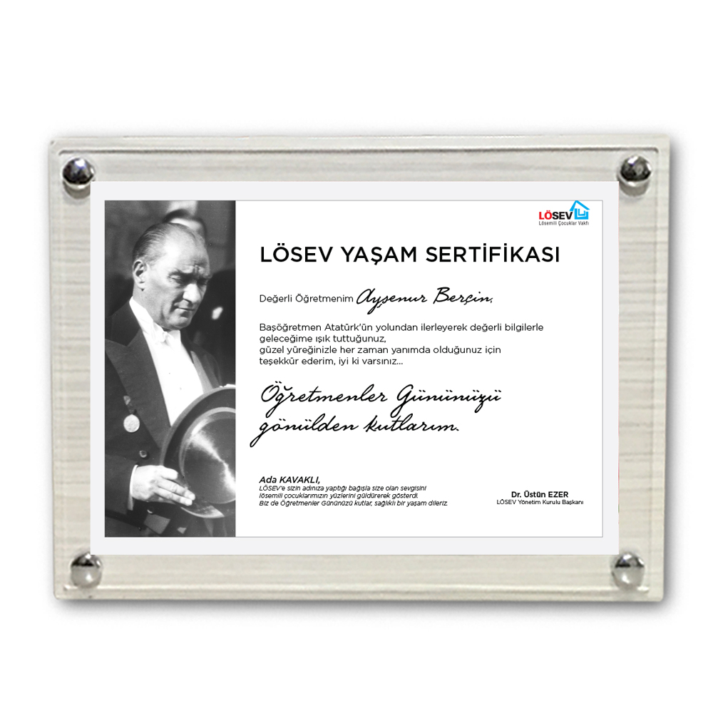 Bağış Sertifikaları - Değer Katan Başöğretmenim