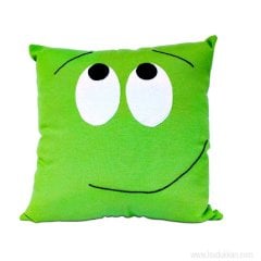 Emoji Şaşkın Yeşil Yastık