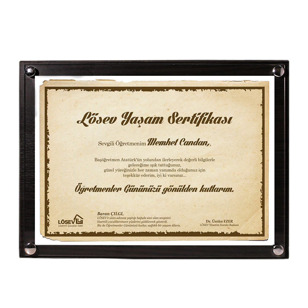 Güzel Yürekli Öğretmenim Ahşap Küçük