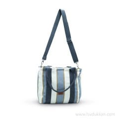 GRİ ÇİZGİLİ KOL ÇANTASI