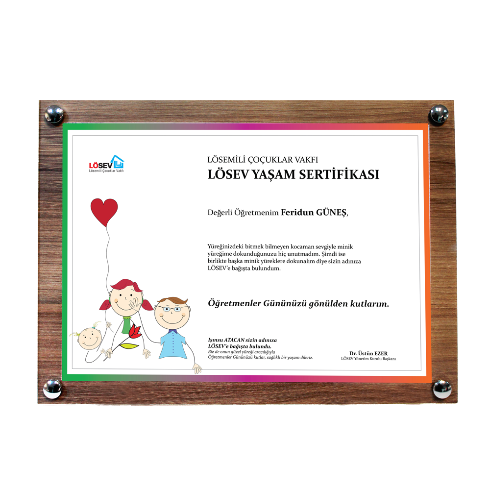 Gülümseten Öğretmenim Ahşap Küçük