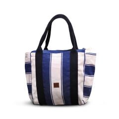 LACİVERT ÇİZGİLİ KOL ÇANTASI
