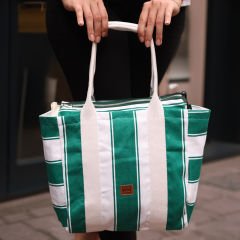 YEŞİL ÇİZGİLİ KOL ÇANTASI