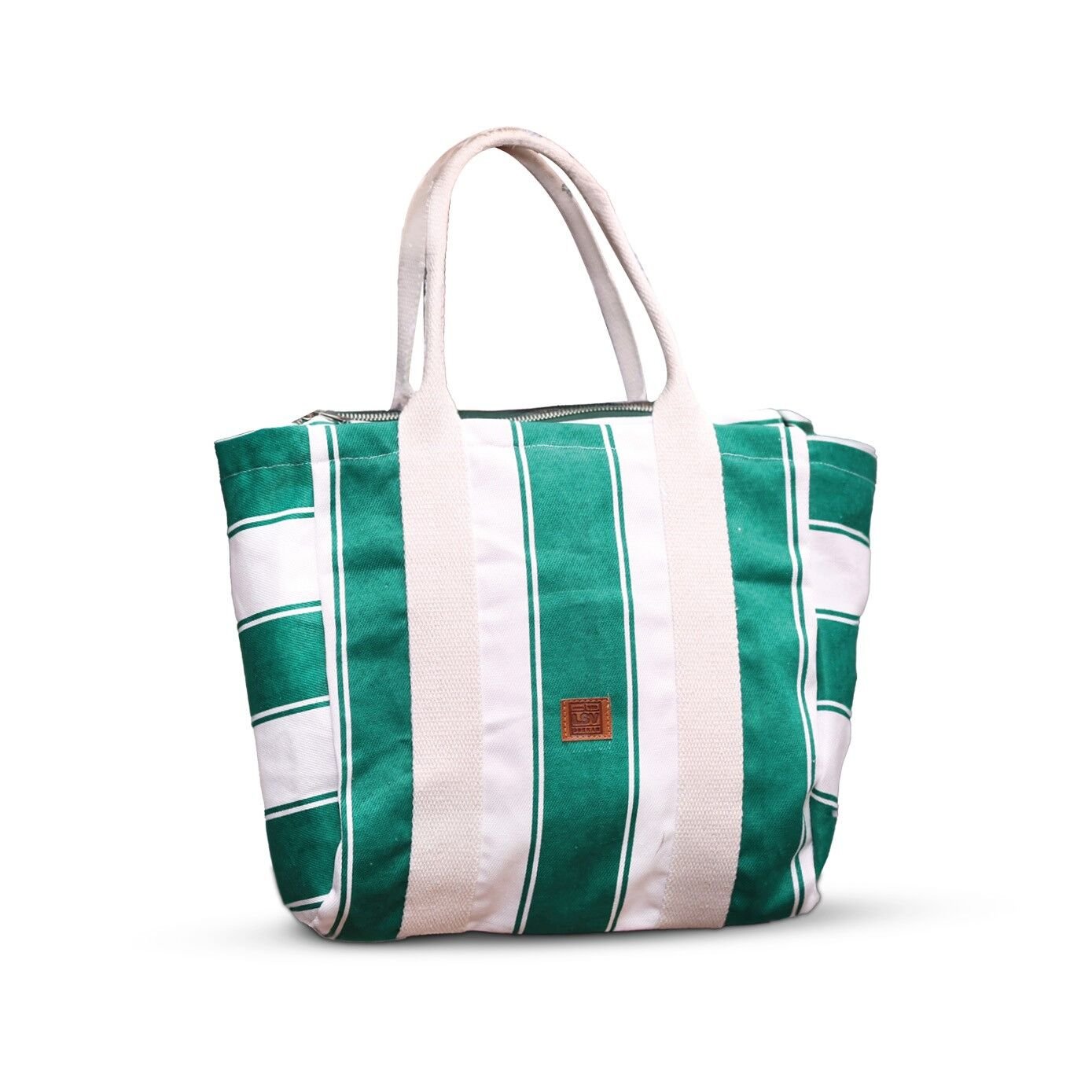 YEŞİL ÇİZGİLİ KOL ÇANTASI