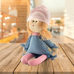 OYUNCAK-PEMBE ŞAPKALI KOT BEBEK