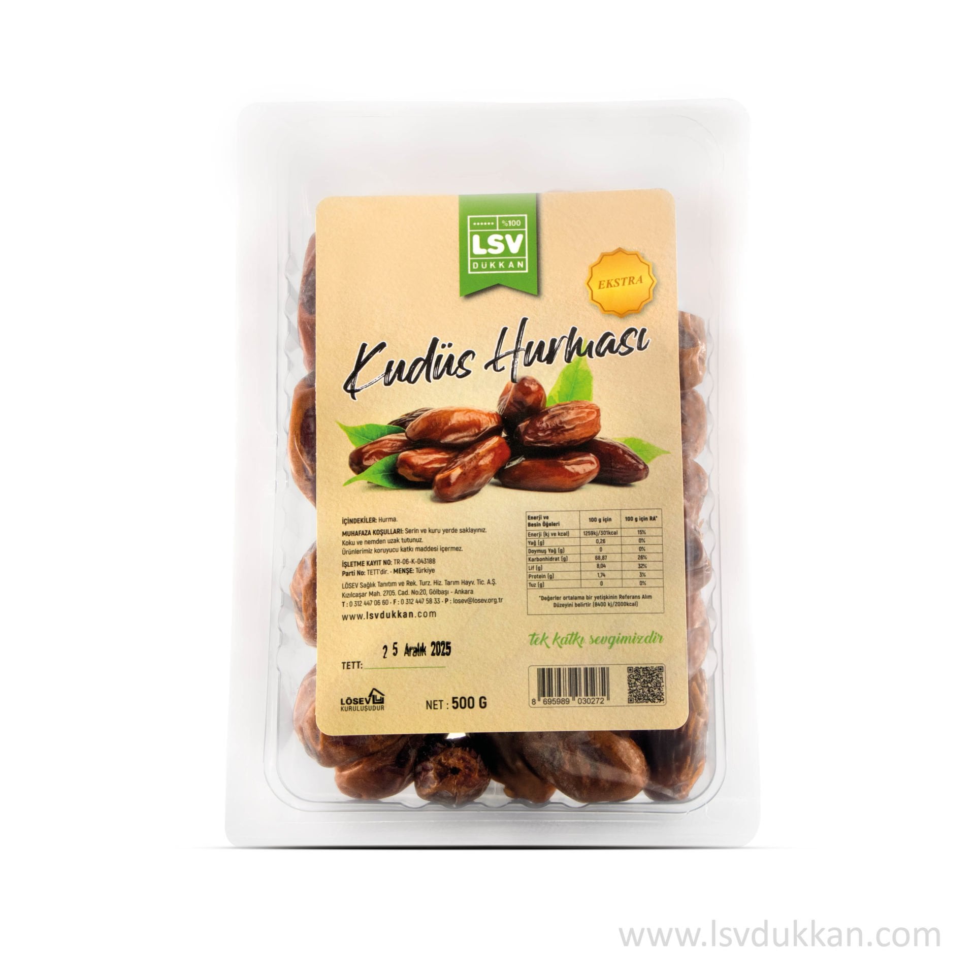 LSV KURU HURMA KUDÜS EKSTRA 500 GR